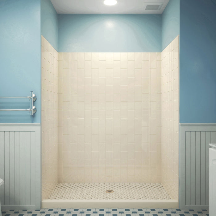 Dreamline SHBW-1554760-22 QWALL-VS 50-54"W x 41-1/2"D x 76"H Acrylic Backwall Kit in Biscuit