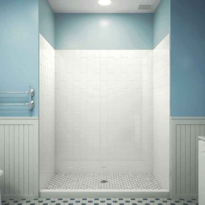Dreamline SHBW-1554760-00 QWALL-VS 50-54"W x 41-1/2"D x 76"H Acrylic Backwall Kit in White