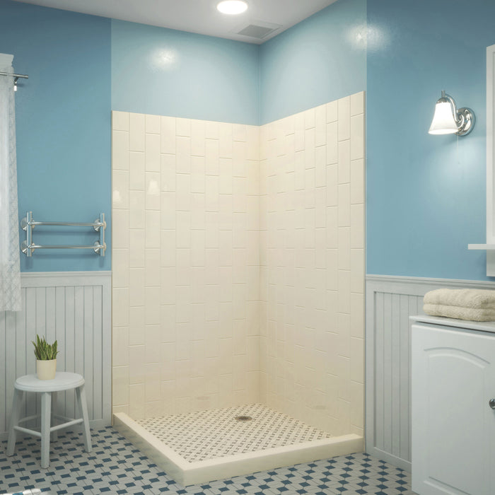 Dreamline SHBW-1541760-22 QWALL-VS 41-1/2"W x 41-1/2"D x 76"H Acrylic Corner Backwall Kit in Biscuit