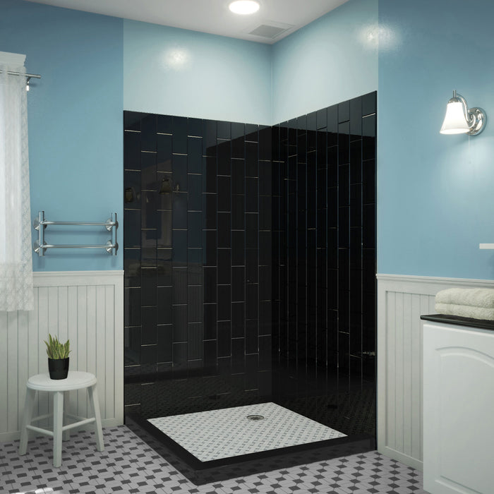 Dreamline SHBW-1541760-88 QWALL-VS 41-1/2"W x 41-1/2"D x 76"H Acrylic Corner Backwall Kit in Black