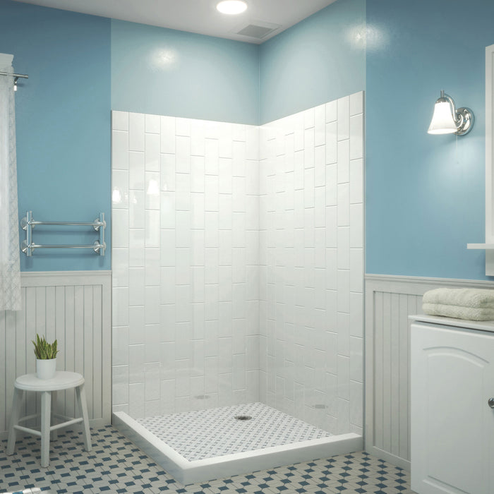 Dreamline SHBW-1541760-00 QWALL-VS 41-1/2"W x 41-1/2"D x 76"H Acrylic Corner Backwall Kit in White