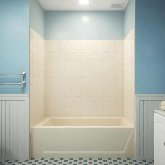 Dreamline SHBW-1560620-22 QWALL-VS 56-60"W x 36"D x 62"H Acrylic Backwall Kit in Biscuit