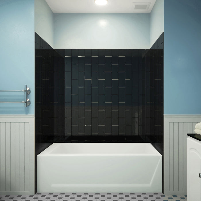 Dreamline SHBW-1560620-88 QWALL-VS 56-60"W x 36"D x 62"H Acrylic Backwall Kit in Black