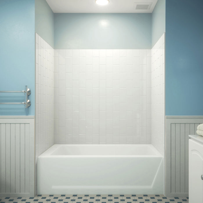 Dreamline SHBW-1560620-00 QWALL-VS 56-60"W x 36"D x 62"H Acrylic Backwall Kit in White