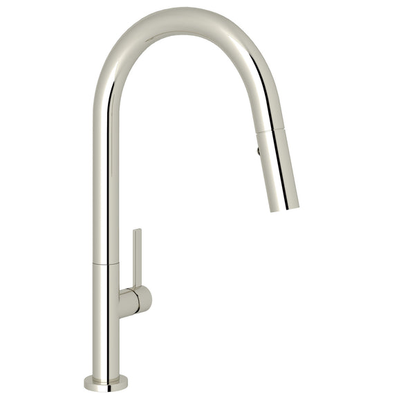 Rohl R7581LMPN-2 Modern Lux Pulldown Lever Handle Kitchen Faucet in Polished Nickel