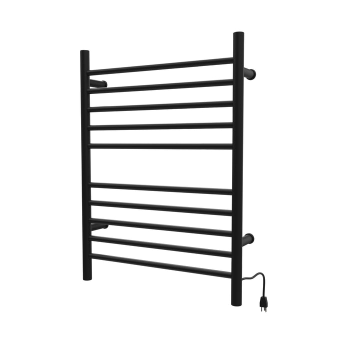 Amba RWH-SMB Radiant Hardwired + Plug-in Combo Straight 10 Bar Towel Warmer in Matte Black