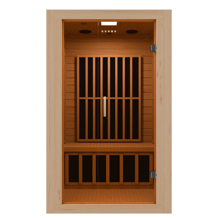 SteamSpa SC-SS0014-GS Infrared Home Sauna Room 1-2 Person Hemlock Wooden Indoor Sauna 46 x 40"