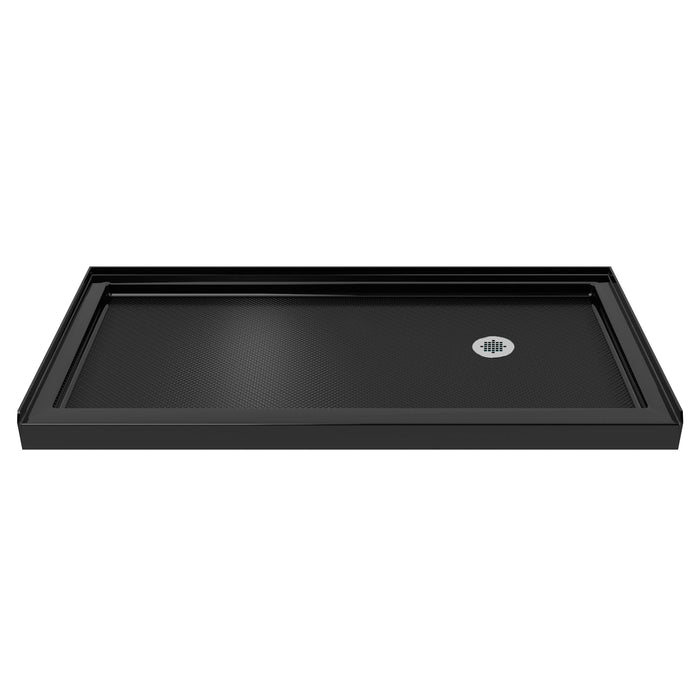 DreamLine DLT-1130602-88 SlimLine 30"D x 60"W x 2 3/4"H Right Drain Single Threshold Shower Base in Black