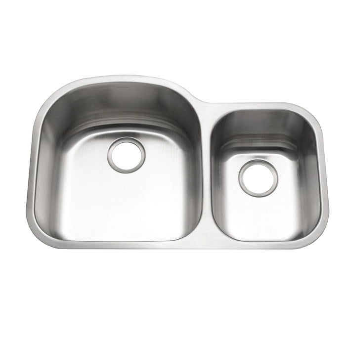 Houzer STC-2200SR-1 Eston 32" Stainless Steel Undermount 70/30 Double Bowl Offset Kitchen Sink
