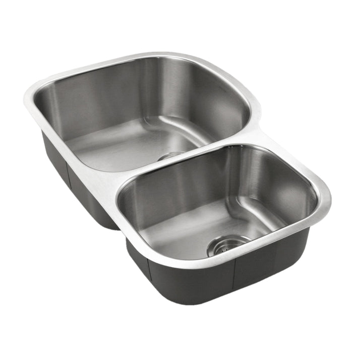 Houzer STC-2200SR-1 Eston 32" Stainless Steel Undermount 70/30 Double Bowl Offset Kitchen Sink