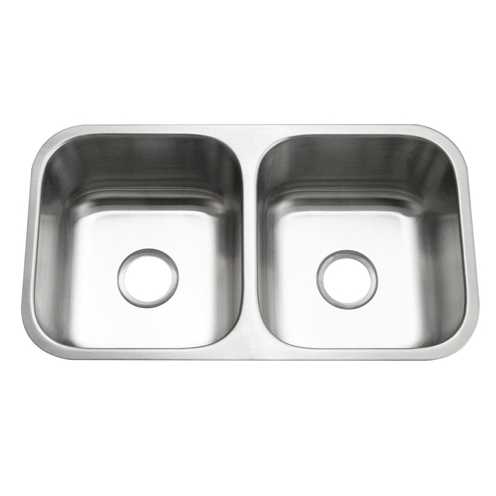 Houzer STD-2100-1 Eston 31" Stainless Steel Undermount 50/50 Double Bowl Kitchen Sink