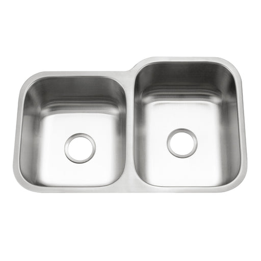 Houzer STE-2300SL-1 Eston 31" Stainless Steel Undermount 60/40 Double Bowl Offset Kitchen Sink