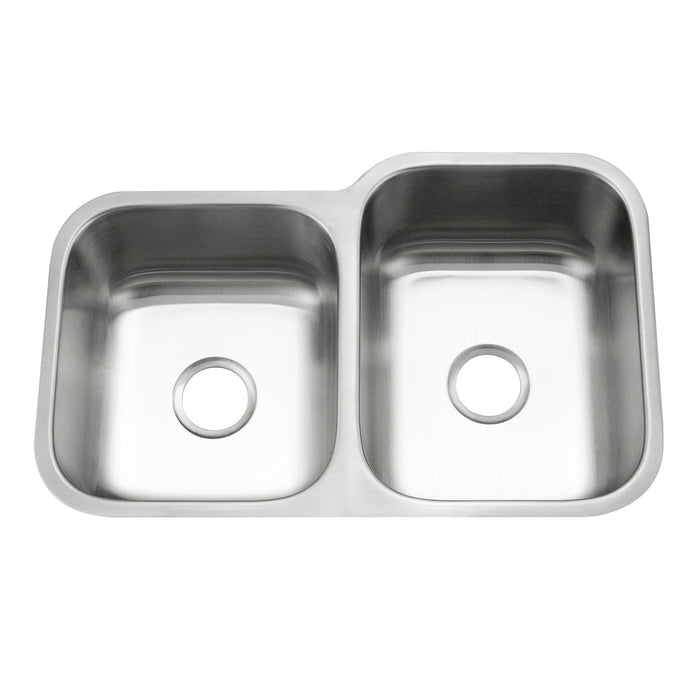 Houzer STE-2300SL-1 Eston 31" Stainless Steel Undermount 60/40 Double Bowl Offset Kitchen Sink