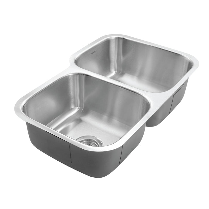 Houzer STE-2300SL-1 Eston 31" Stainless Steel Undermount 60/40 Double Bowl Offset Kitchen Sink