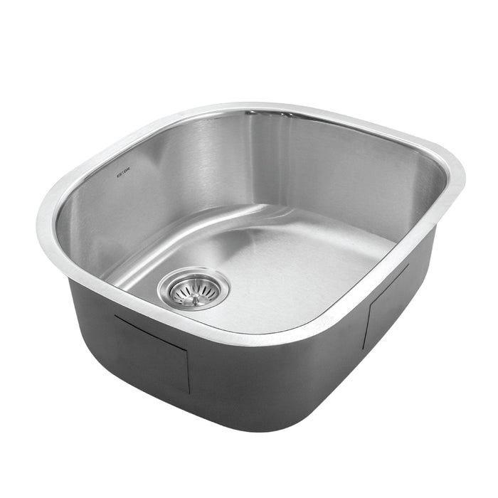 Houzer STS-1400-1 Eston 24" Stainless Steel Undermount Single D Bowl Kitchen Sink