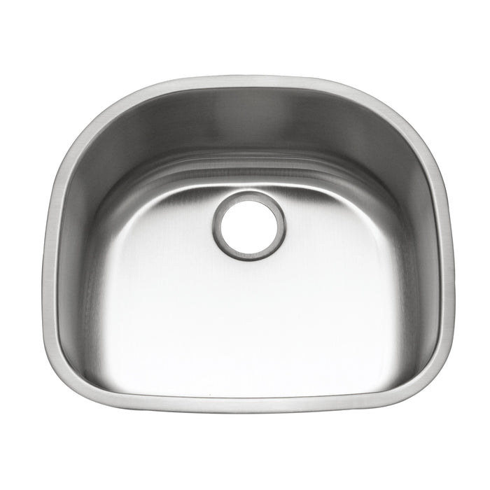Houzer STS-1400-C Eston 24" Stainless Steel Undermount Single D Bowl Kitchen Sink