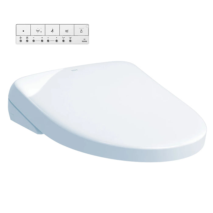 TOTO SW4735#01 Washlet S7A Electronic Bidet Toilet Seat with Contemporary Lid for Rounded Toilets
