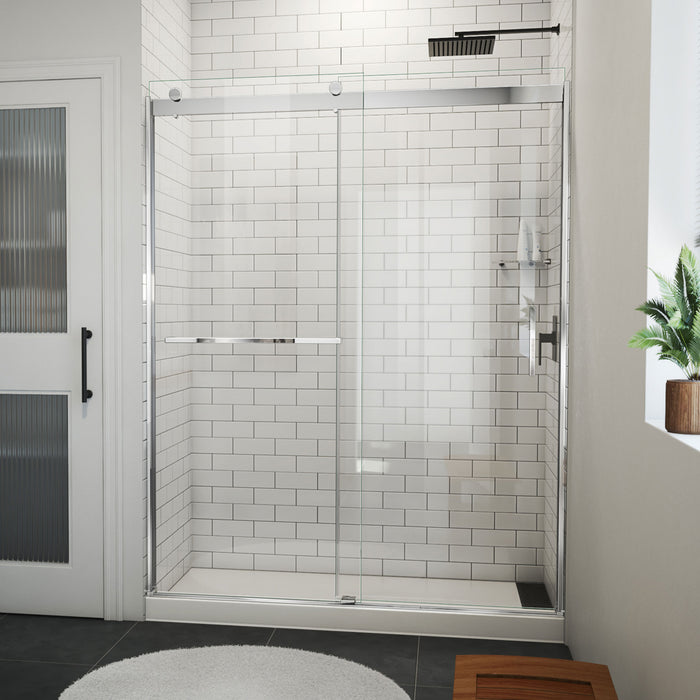 DreamLine SDVH60W760VXX01 Sapphire-V Bypass Shower Door in Chrome, Clear Glass