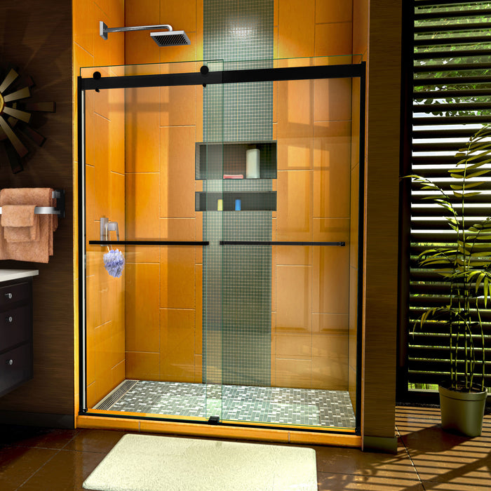 Dreamline SHDR-6360762-09 Sapphire 56-60"W x 76"H Semi-Frameless Bypass Shower Door in Satin Black