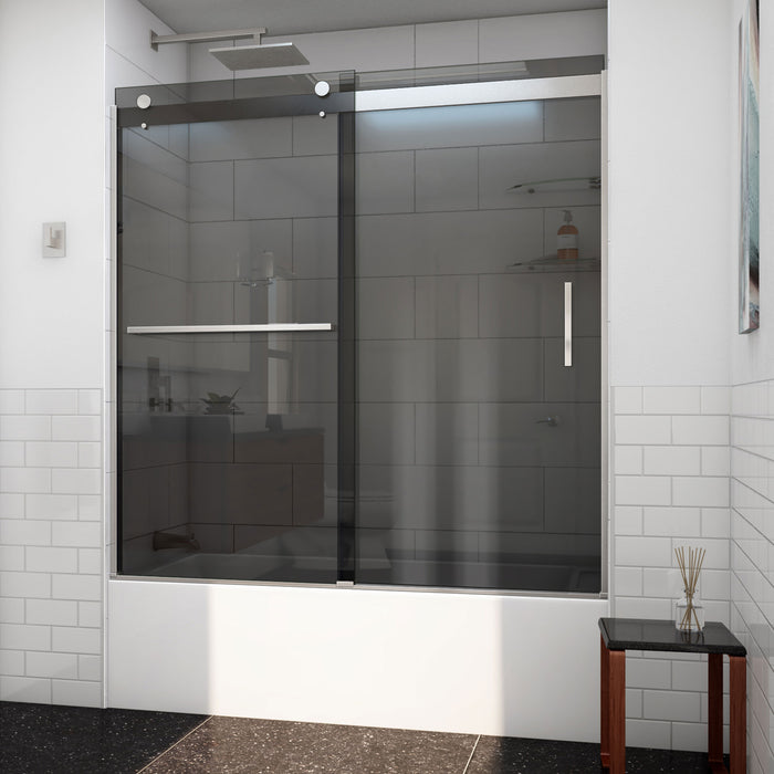 DreamLine TDVH60W620VXG04 Sapphire-V Bypass Tub Door in Brushed Nickel, Gray Glass