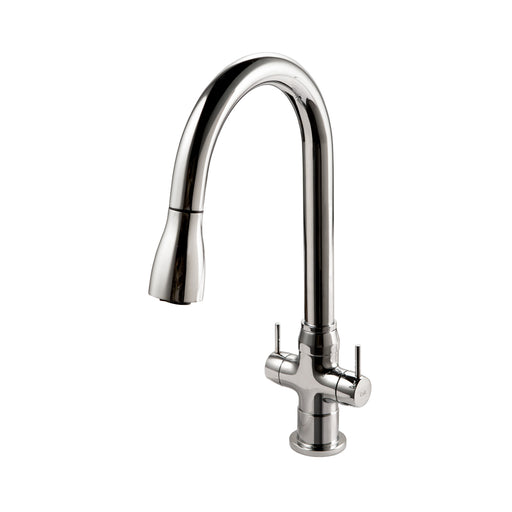 Houzer TRNPD-3000-PC Dual Handle Pull Down Kitchen Faucet