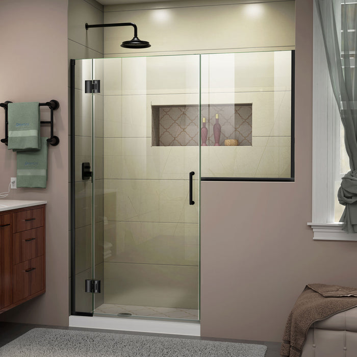 DreamLine D1233034-09 Unidoor-X 59-59 1/2"W x 72"H Frameless Hinged Shower Door in Satin Black