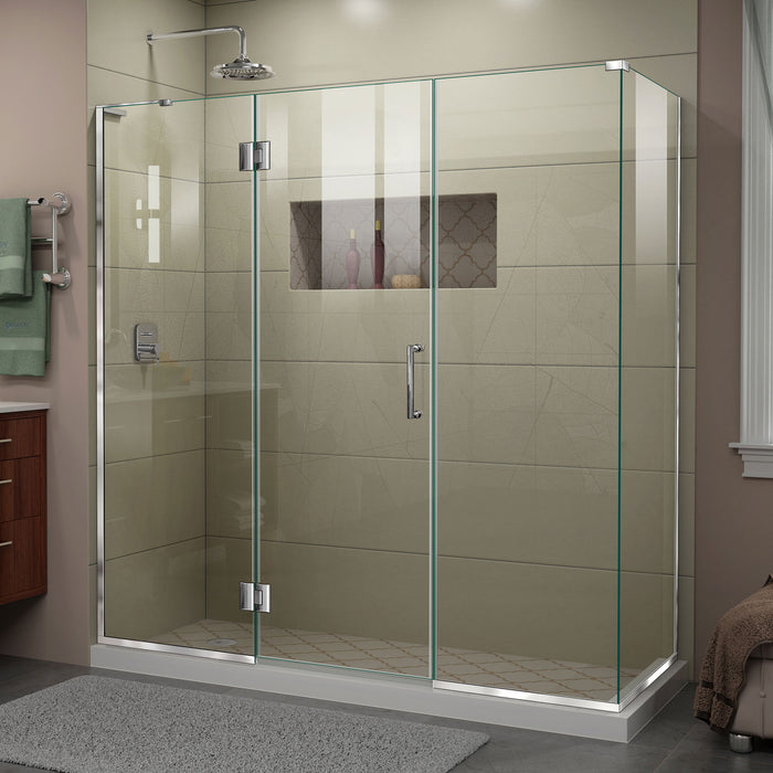 DreamLine E32322530L-01 Unidoor-X 69 1/2"W x 30 3/8"D x 72"H Frameless Hinged Shower Enclosure in Chrome