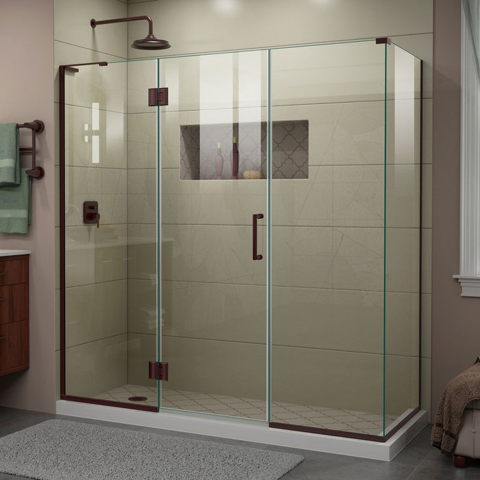 DreamLine E32322534L-06 Unidoor-X 69 1/2"W x 34 3/8"D x 72"H Frameless Hinged Shower Enclosure in Oil Rubbed Bronze
