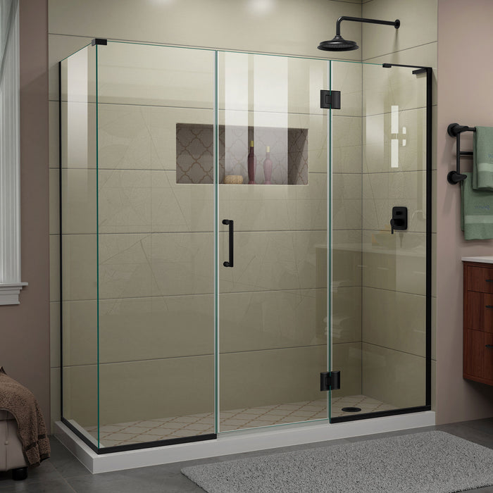 DreamLine E32322530R-09 Unidoor-X 69 1/2"W x 30 3/8"D x 72"H Frameless Hinged Shower Enclosure in Satin Black