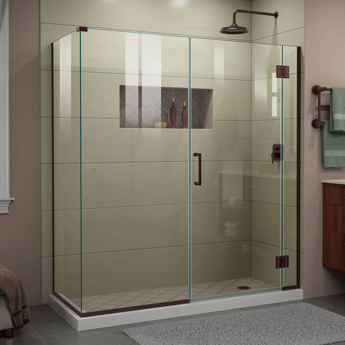 DreamLine E12730534-06 Unidoor-X 63 1/2"W x 34 3/8"D x 72"H Frameless Hinged Shower Enclosure in Oil Rubbed Bronze