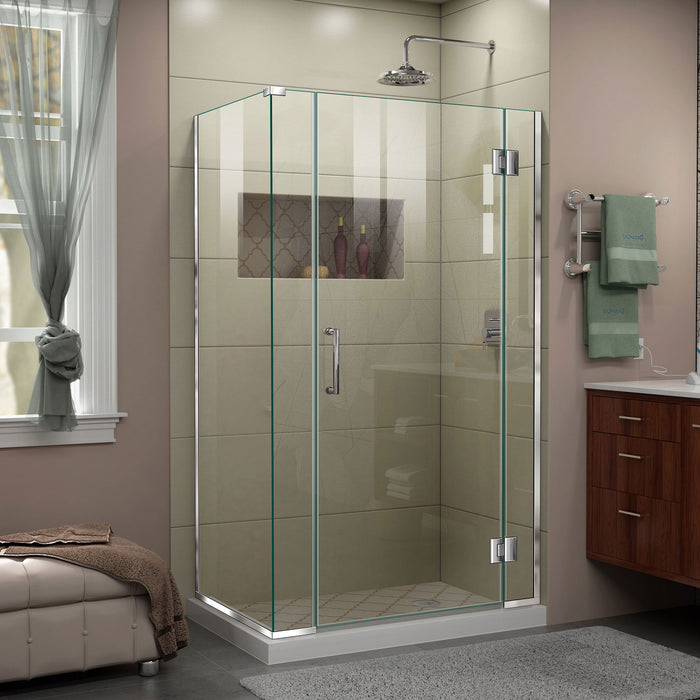 DreamLine E12706534-01 Unidoor-X 39 1/2"W x 34 3/8"D x 72"H Frameless Hinged Shower Enclosure in Chrome