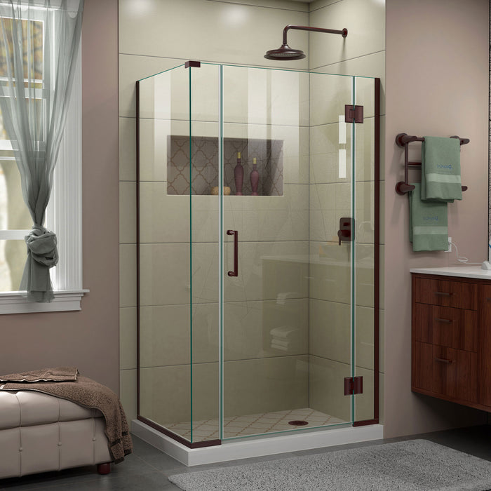 DreamLine E12806530-06 Unidoor-X 40 1/2"W x 30 3/8"D x 72"H Frameless Hinged Shower Enclosure in Oil Rubbed Bronze
