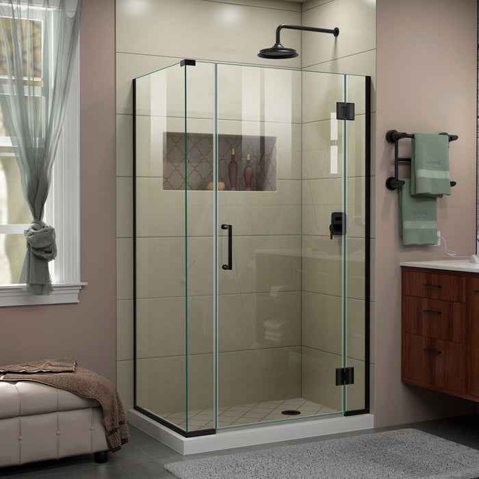 DreamLine E12706530-09 Unidoor-X 39 1/2"W x 30 3/8"D x 72"H Frameless Hinged Shower Enclosure in Satin Black