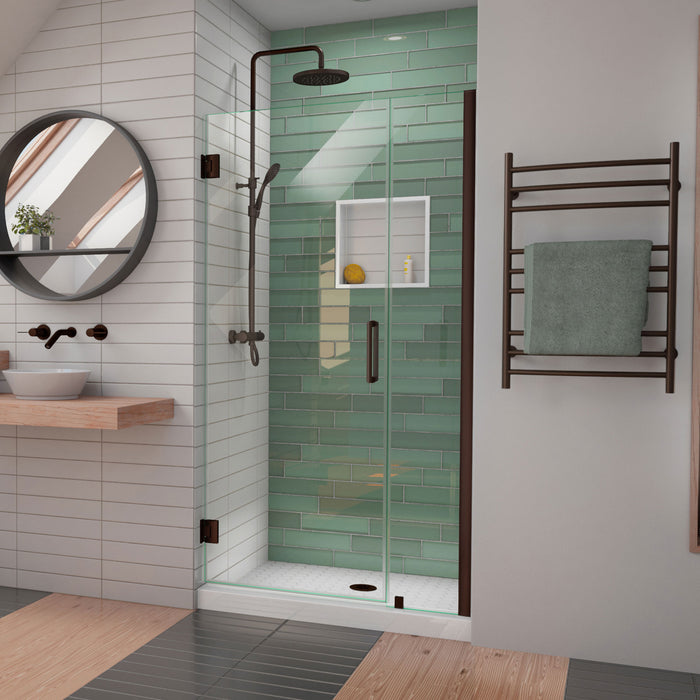DreamLine SHDR-2041722-06 Unidoor-LS 41-42"W x 72"H Frameless Hinged Shower Door in Oil Rubbed Bronze
