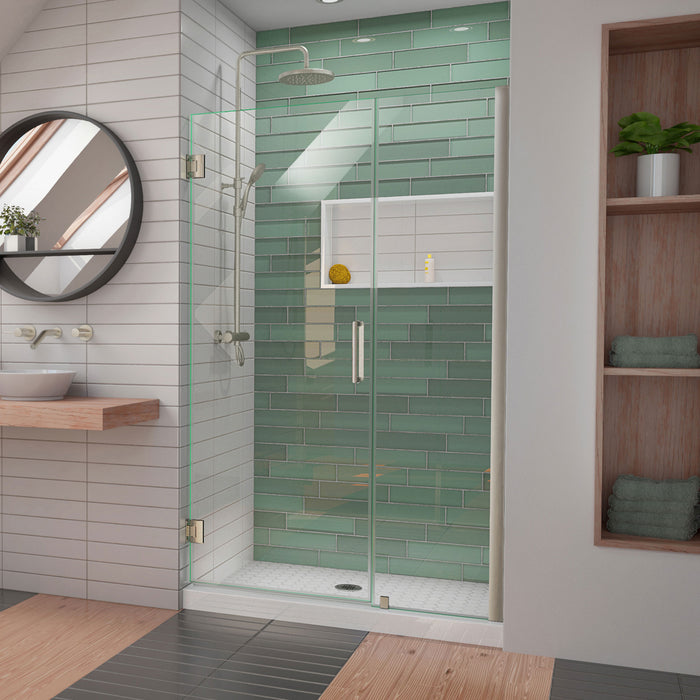 DreamLine SHDR-2048722-04 Unidoor-LS 48-49"W x 72"H Frameless Hinged Shower Door in Brushed Nickel
