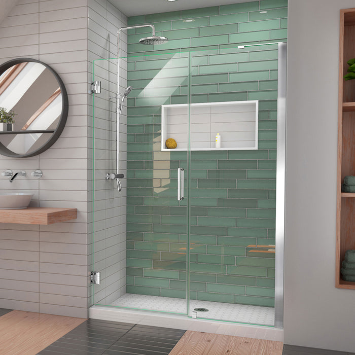 DreamLine SHDR-2048723-01 Unidoor-LS 48-49"W x 72"H Frameless Hinged Shower Door with L-Bar in Chrome