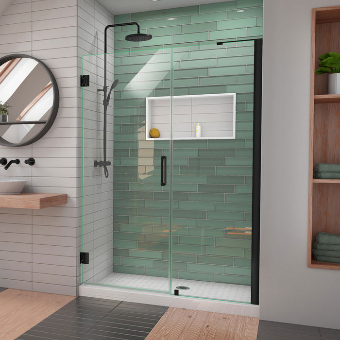 DreamLine SHDR-2052722-09 Unidoor-LS 52-53"W x 72"H Frameless Hinged Shower Door in Satin Black