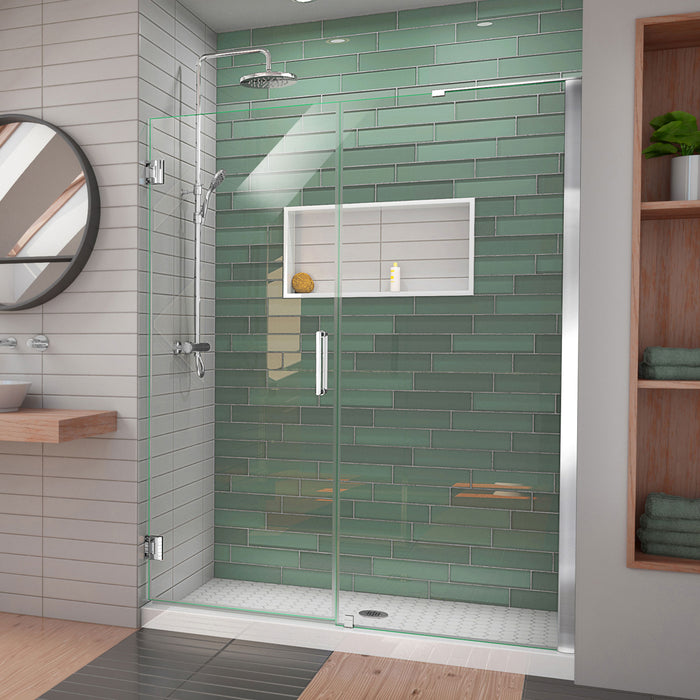 DreamLine SHDR-2060722-01 Unidoor-LS 60-61"W x 72"H Frameless Hinged Shower Door with L-Bar in Chrome