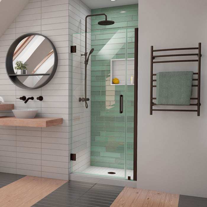 DreamLine SHDR-2035722-06 Unidoor-LS 35-36"W x 72"H Frameless Hinged Shower Door in Oil Rubbed Bronze