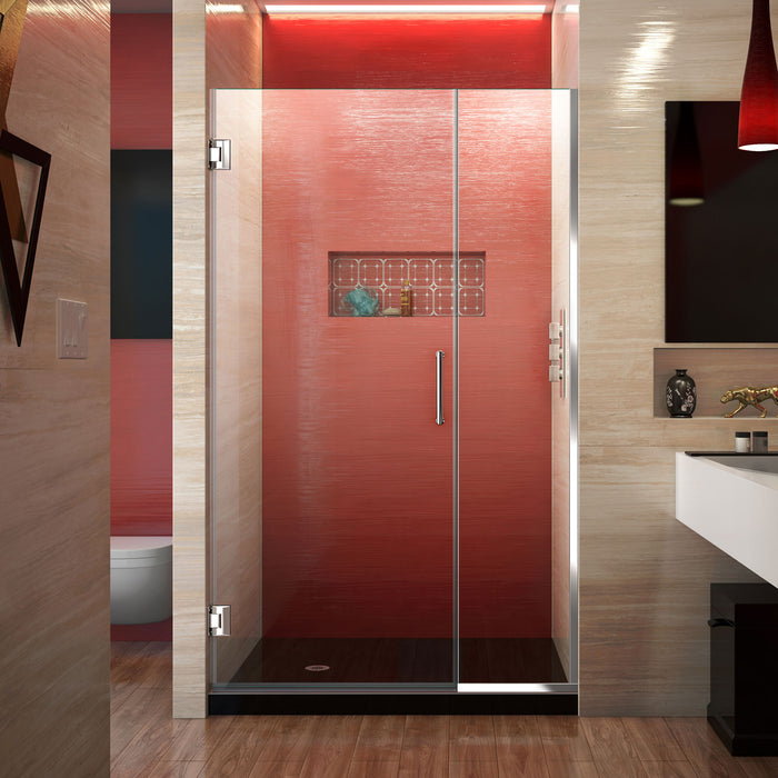 DreamLine SHDR-244357210-01 Unidoor Plus 43 1/2 - 44"W x 72"H Frameless Hinged Shower Door in Chrome