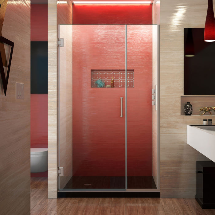 DreamLine SHDR-243857210-04 Unidoor Plus 38 1/2 - 39"W x 72"H Frameless Hinged Shower Door in Brushed Nickel