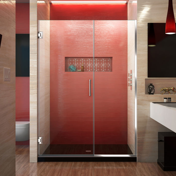 DreamLine SHDR-245157210-01 Unidoor Plus 51 1/2 - 52"W x 72"H Frameless Hinged Shower Door in Chrome