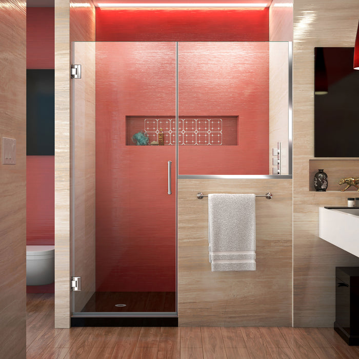DreamLine SHDR-24232434-01 Unidoor Plus 47-47 1/2"W x 72"H Frameless Hinged Shower Door with 34" Half Panel in Chrome