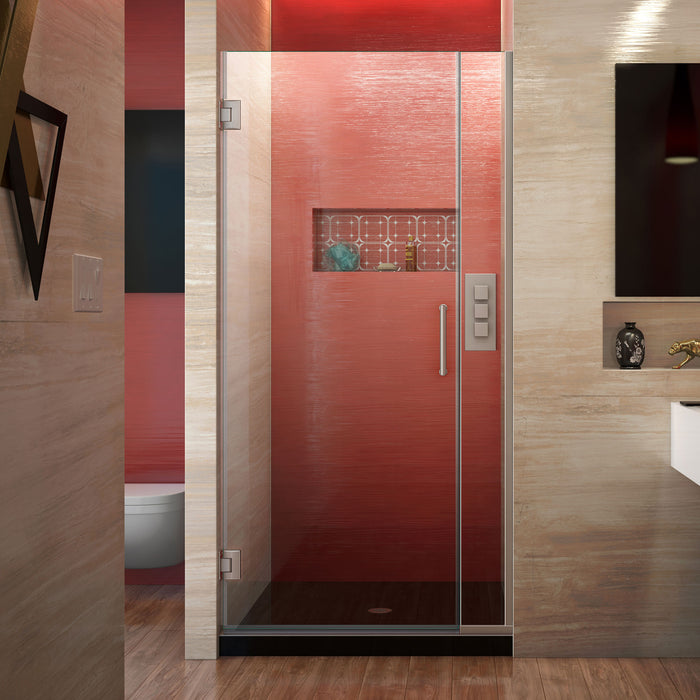 DreamLine SHDR-243207210-04 Unidoor Plus 32-32 1/2"W x 72"H Frameless Hinged Shower Door in Brushed Nickel