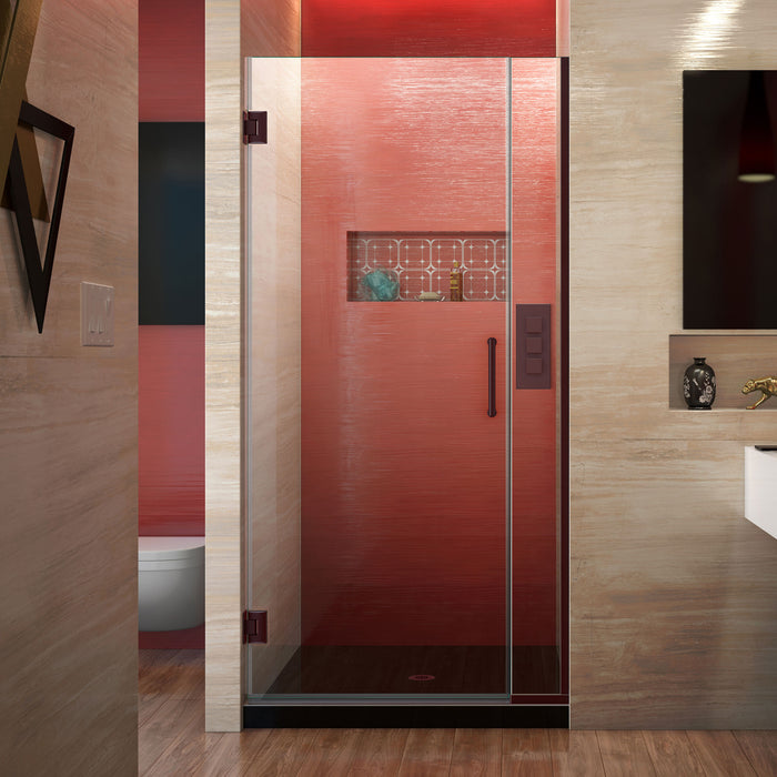 DreamLine SHDR-243407210-06 Unidoor Plus 34-34 1/2"W x 72"H Frameless Hinged Shower Door in Oil Rubbed Bronze