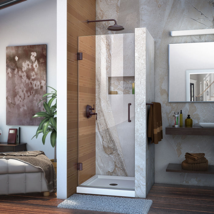 DreamLine SHDR-20237210F-06 Unidoor 23"W x 72"H Frameless Hinged Shower Door in Oil Rubbed Bronze