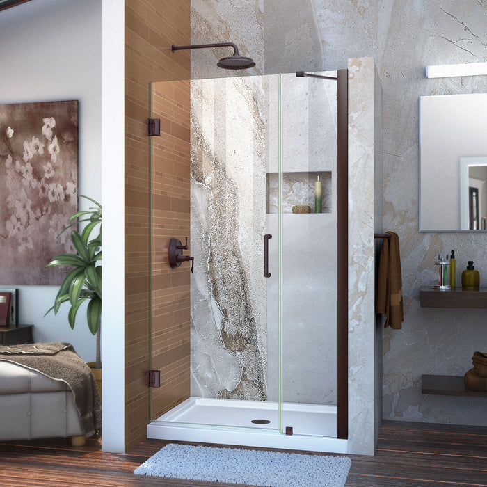 DreamLine SHDR-20397210-06 Unidoor 39-40"W x 72"H Frameless Hinged Shower Door with Support Arm in Oil Rubbed Bronze - Bath4All