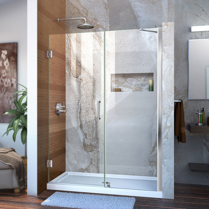 DreamLine SHDR-20477210C-01 Unidoor 47-48"W x 72"H Frameless Hinged Shower Door with Support Arm in Chrome