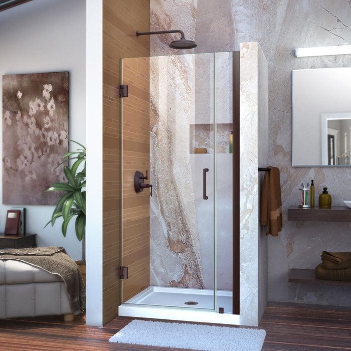 DreamLine SHDR-20347210-06 Unidoor 34-35"W x 72"H Frameless Hinged Shower Door in Oil Rubbed Bronze - Bath4All