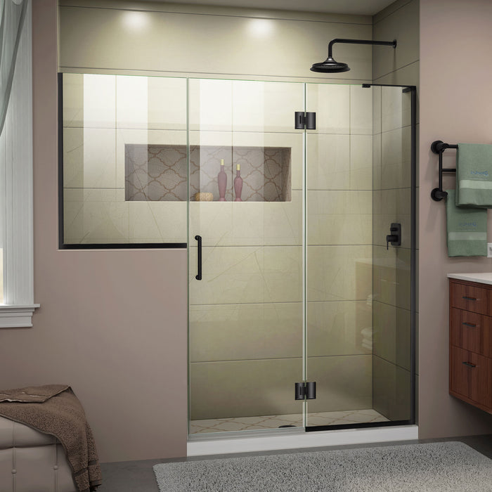 DreamLine D3242434R-09 Unidoor-X 72-72 1/2"W x 72"H Frameless Hinged Shower Door in Satin Black